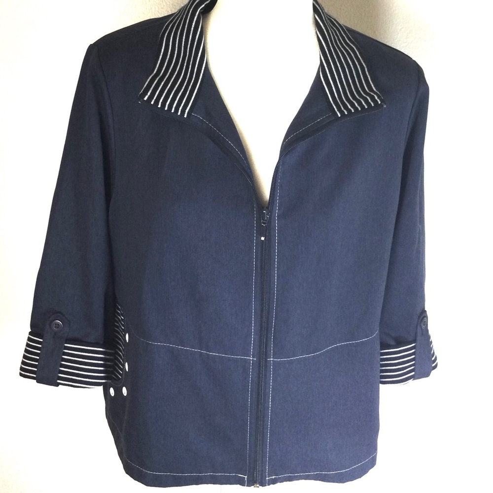 Allison Daley, Zipper Front, 3/4 Sleeves, Light Jacket.